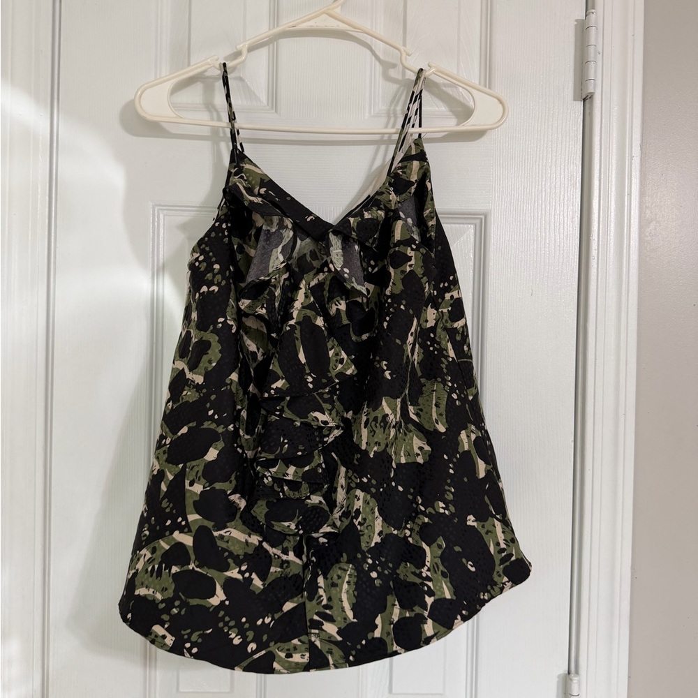 Karl Lagerfeld Black and Green Camisole